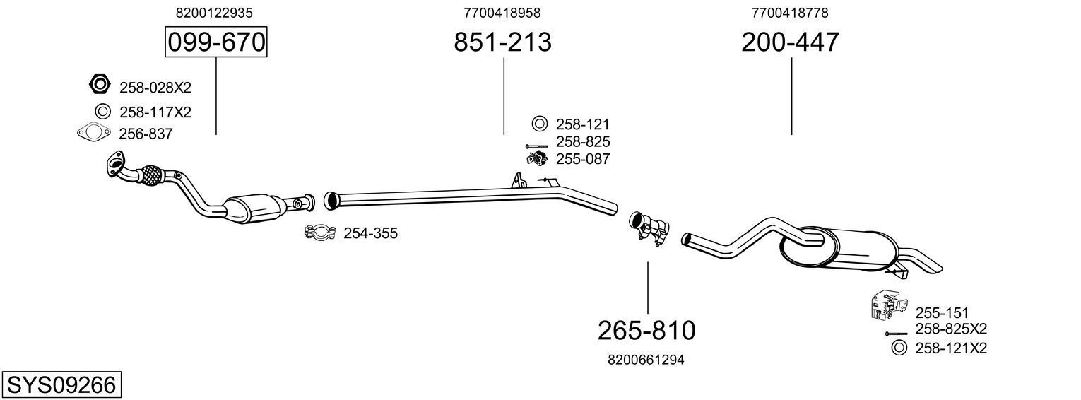 Išmetimo sistema BOSAL SYS09266