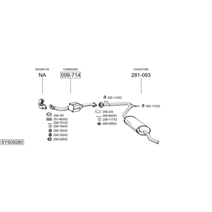 Išmetimo sistema BOSAL SYS09280