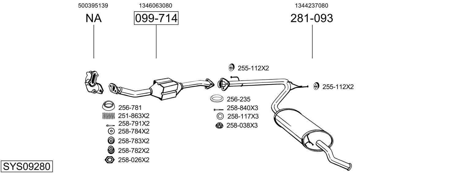 Išmetimo sistema BOSAL SYS09280