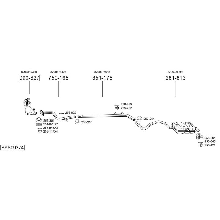 Išmetimo sistema BOSAL SYS09374