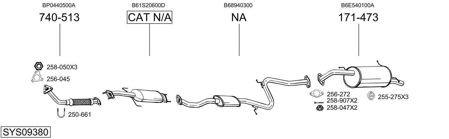 Išmetimo sistema BOSAL SYS09380