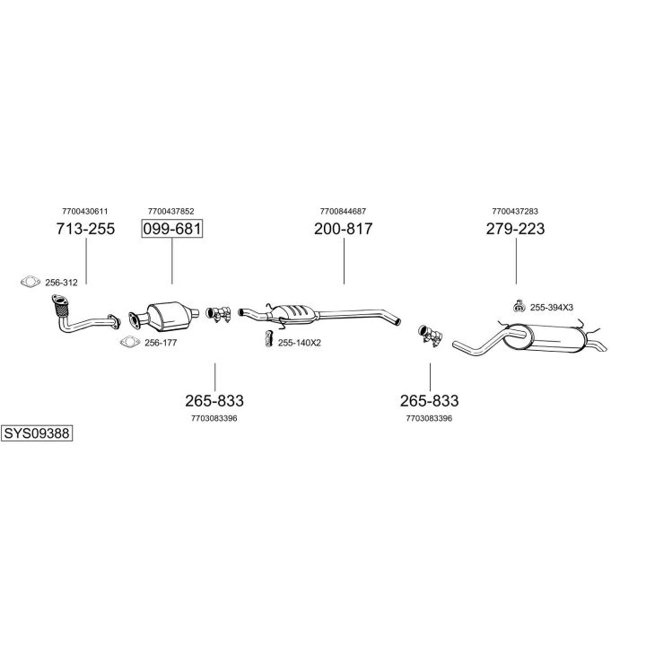 Išmetimo sistema BOSAL SYS09388