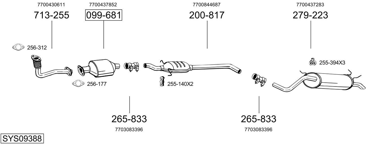 Išmetimo sistema BOSAL SYS09388