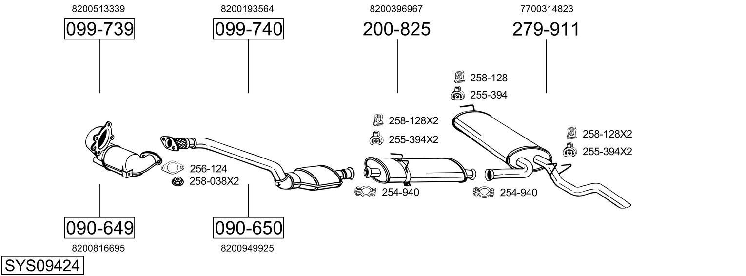 Išmetimo sistema BOSAL SYS09424