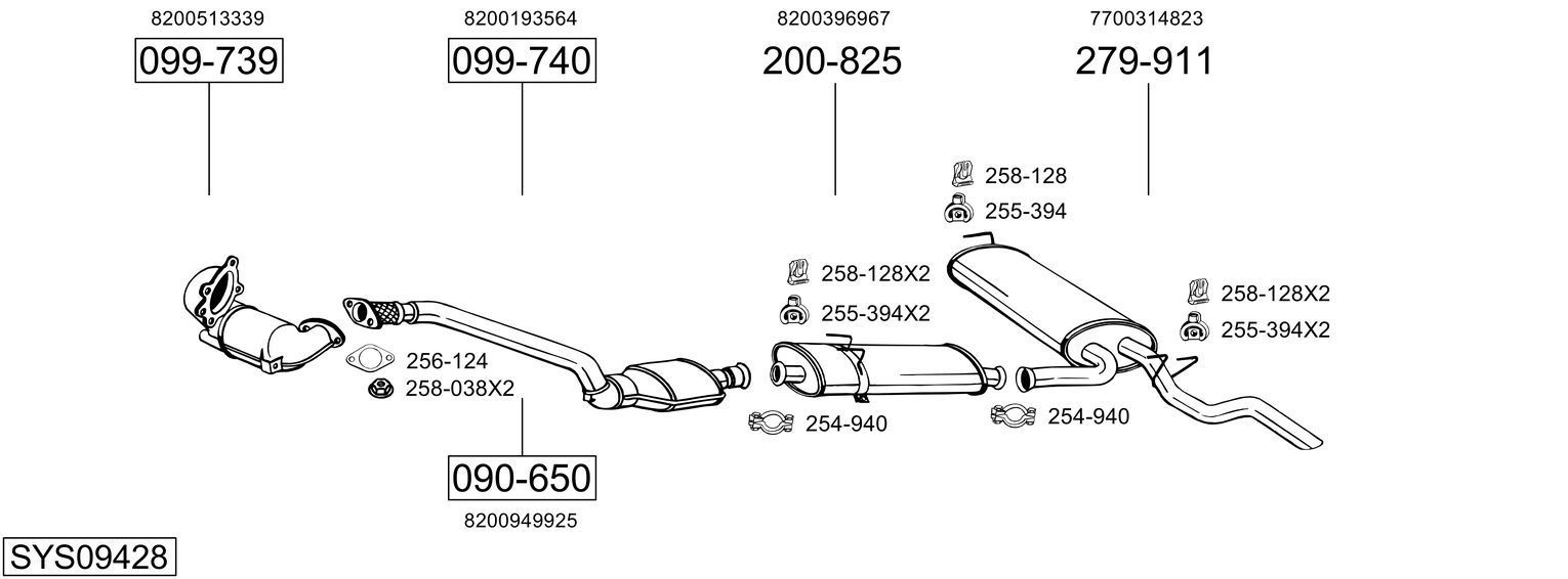 Išmetimo sistema BOSAL SYS09428