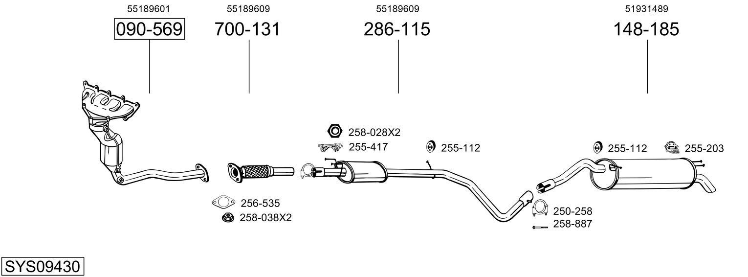 Išmetimo sistema BOSAL SYS09430
