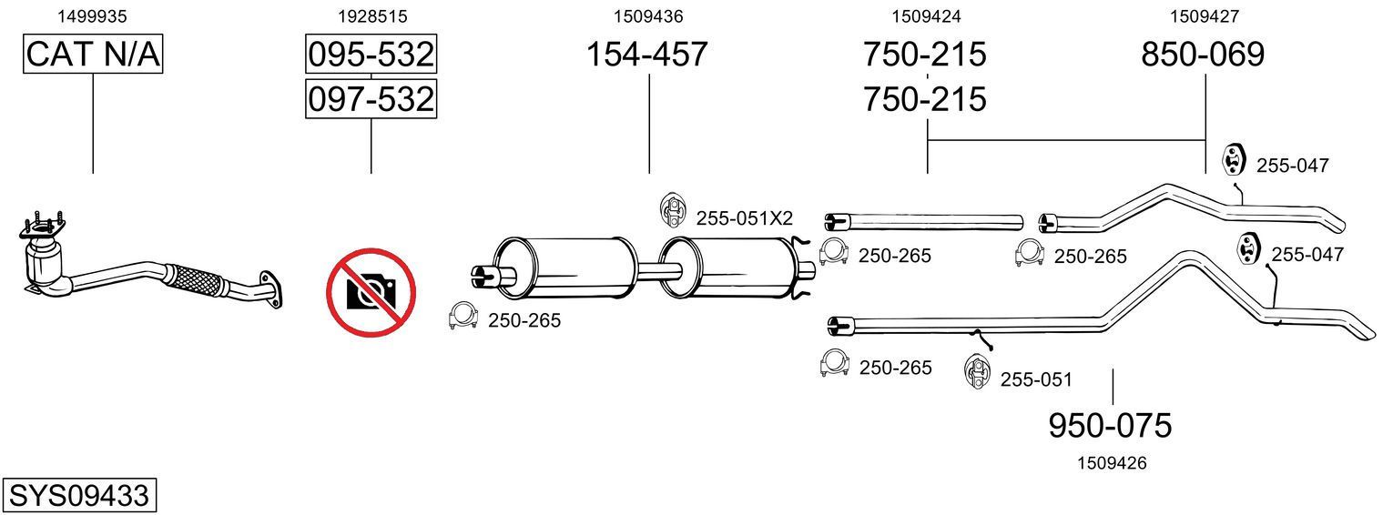 Išmetimo sistema BOSAL SYS09433