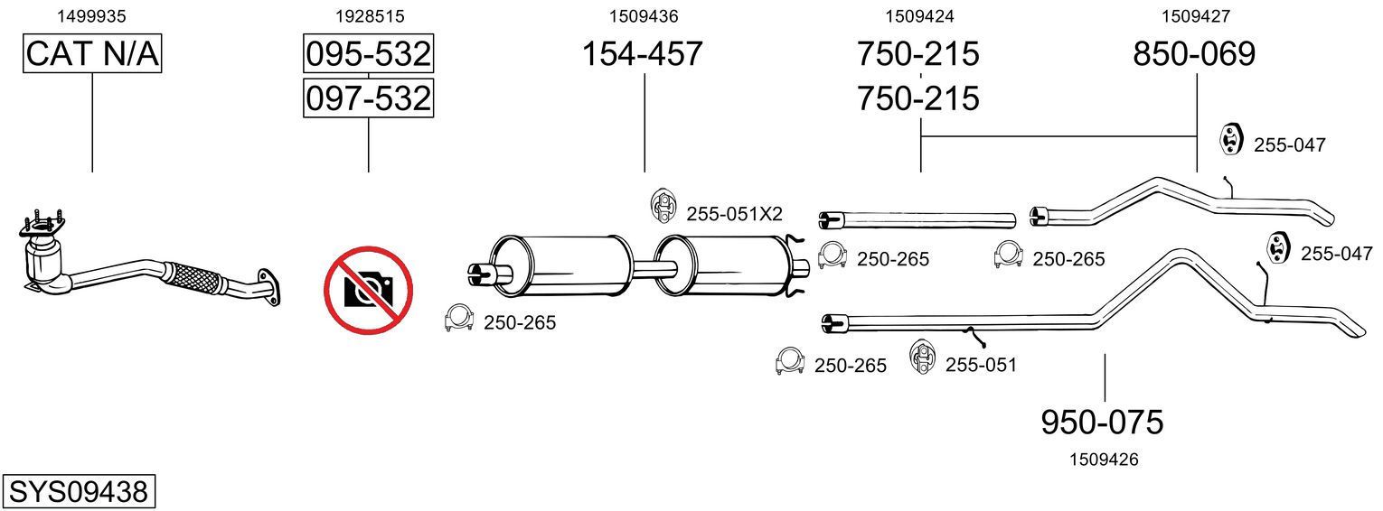 Išmetimo sistema BOSAL SYS09438