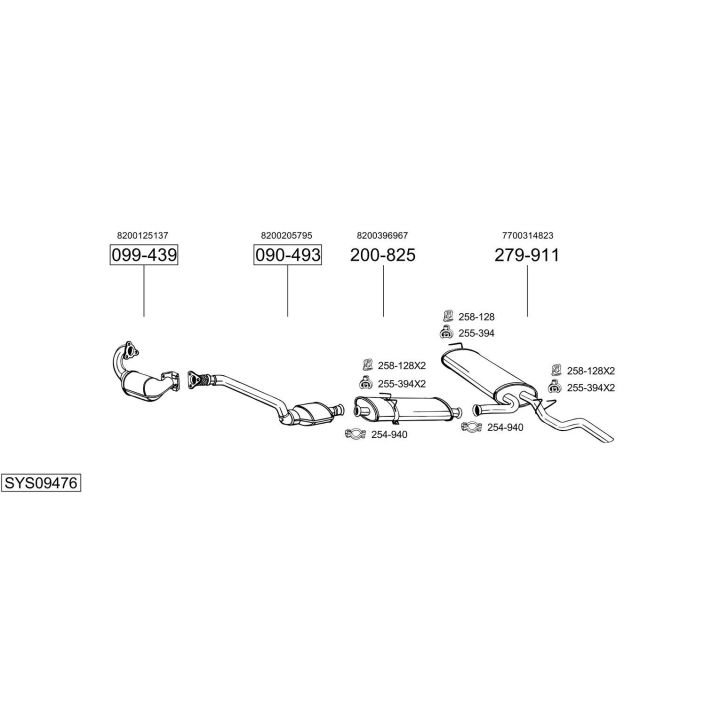 Išmetimo sistema BOSAL SYS09476