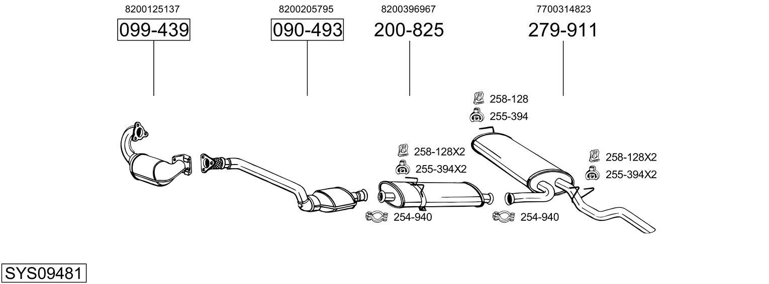 Išmetimo sistema BOSAL SYS09481