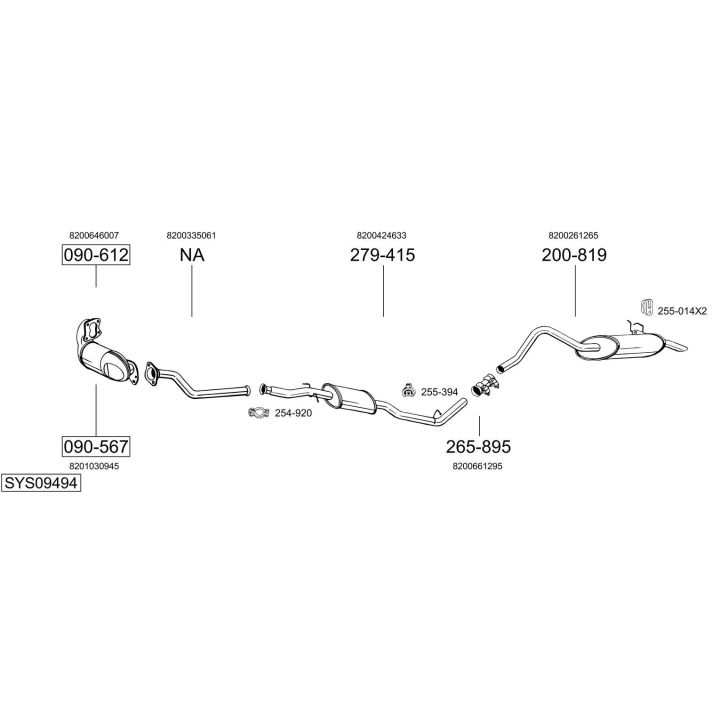 Išmetimo sistema BOSAL SYS09494