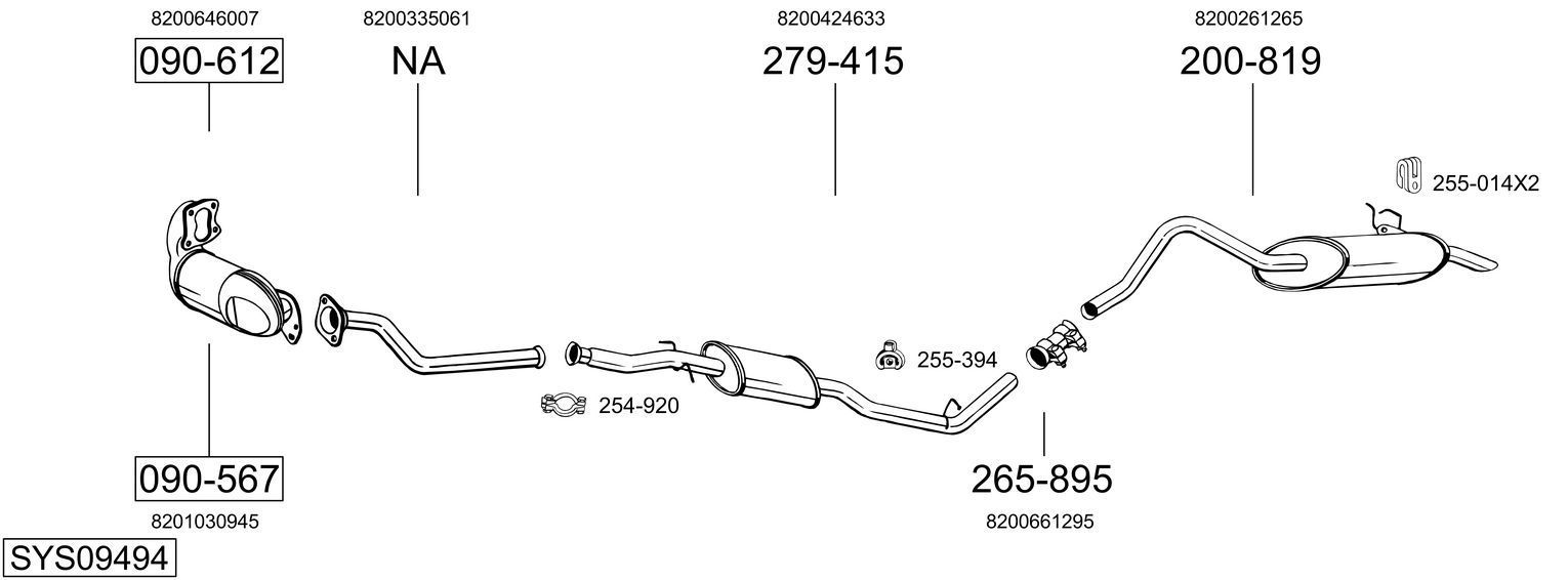 Išmetimo sistema BOSAL SYS09494