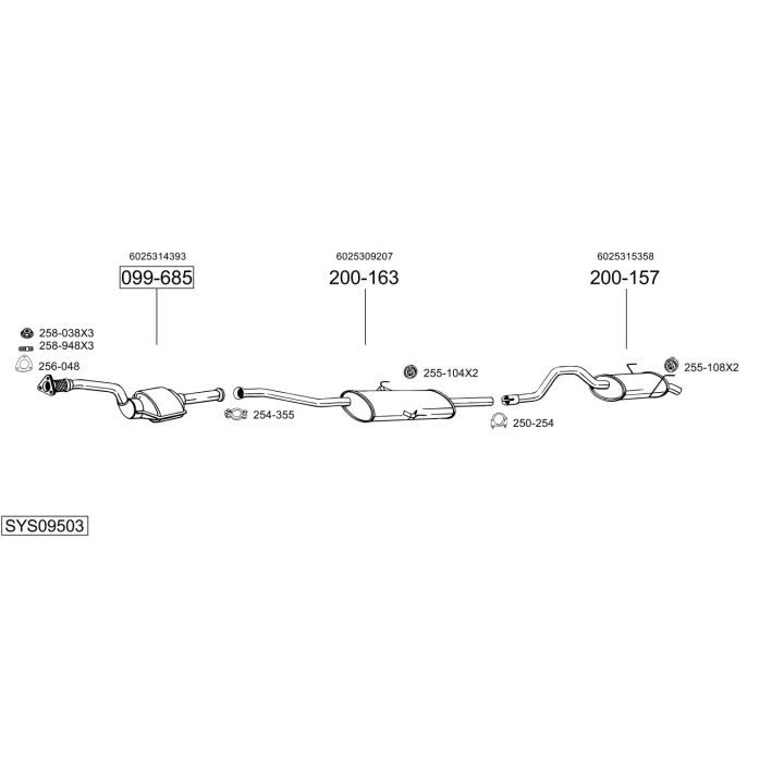 Išmetimo sistema BOSAL SYS09503