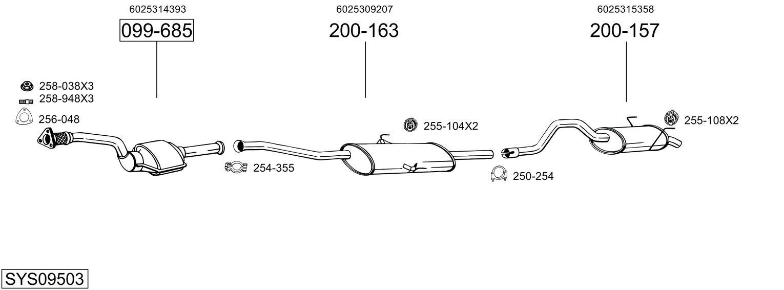 Išmetimo sistema BOSAL SYS09503