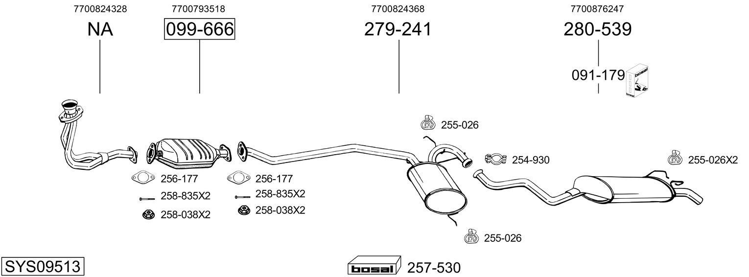 Išmetimo sistema BOSAL SYS09513