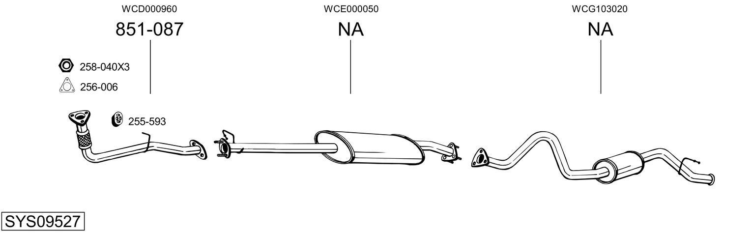 Išmetimo sistema BOSAL SYS09527