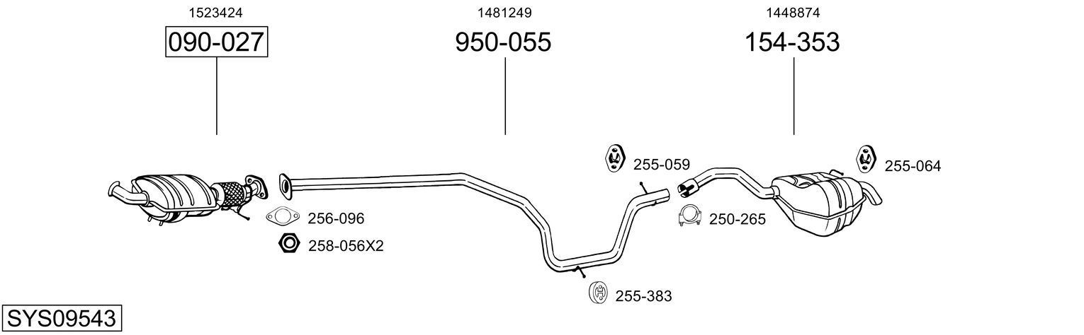 Išmetimo sistema BOSAL SYS09543