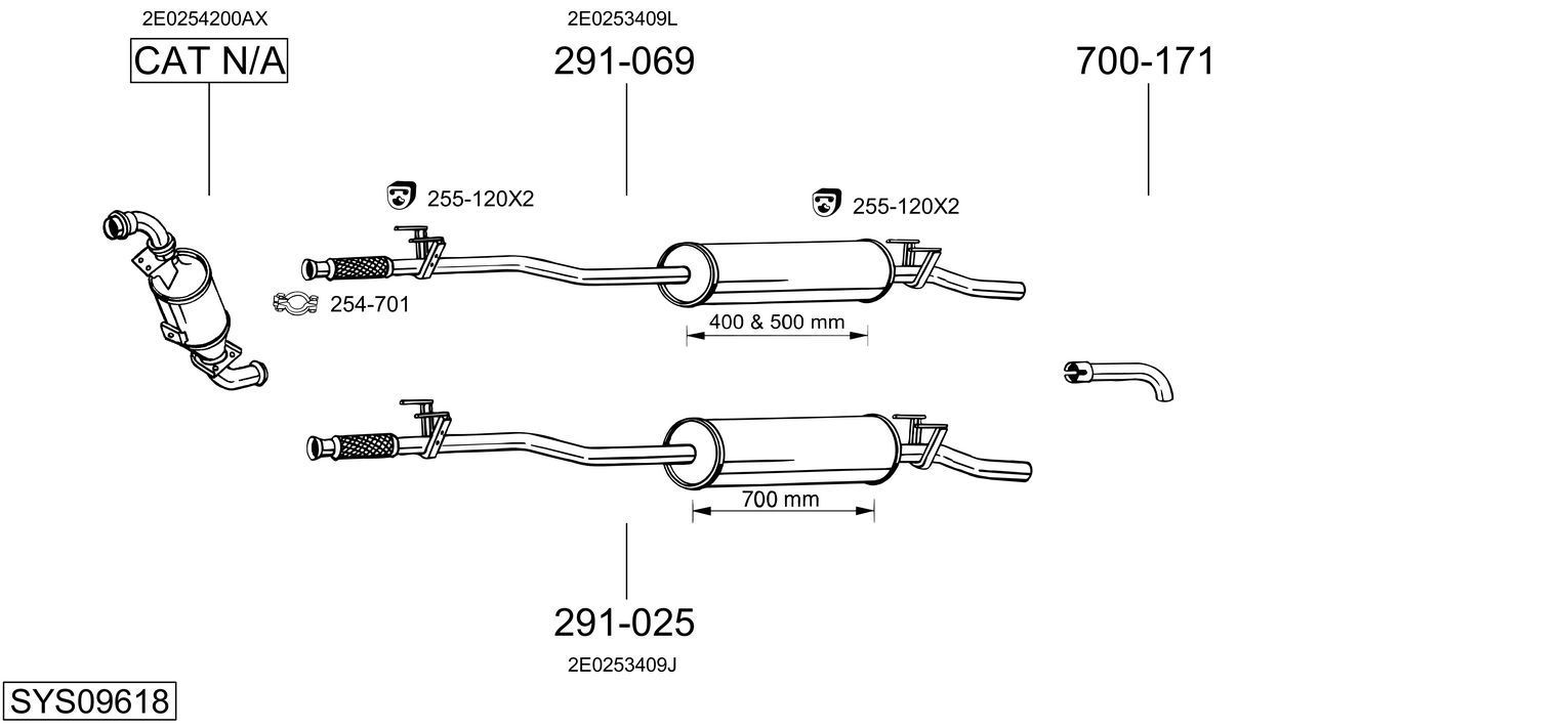 Išmetimo sistema BOSAL SYS09618