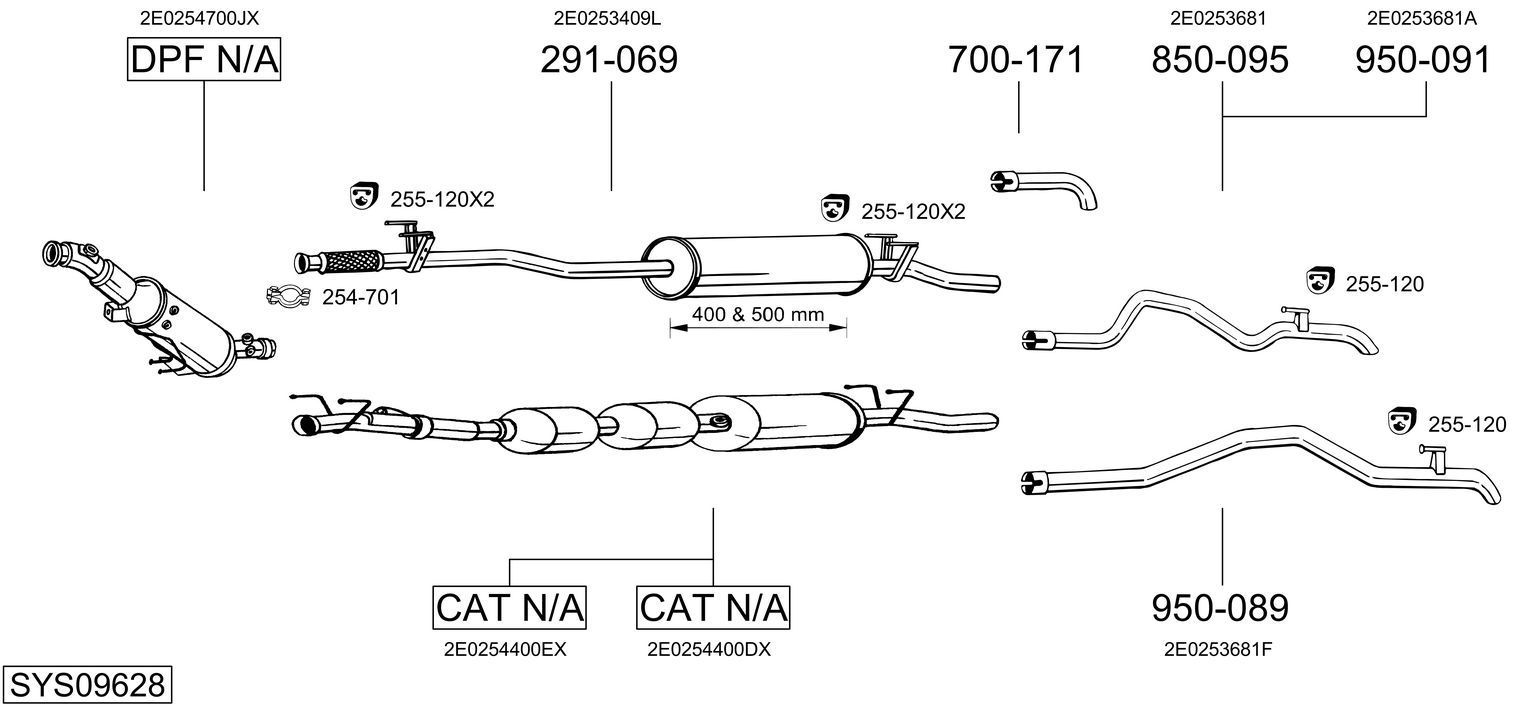 Išmetimo sistema BOSAL SYS09628