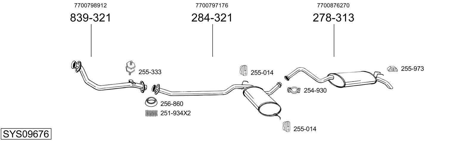 Išmetimo sistema BOSAL SYS09676