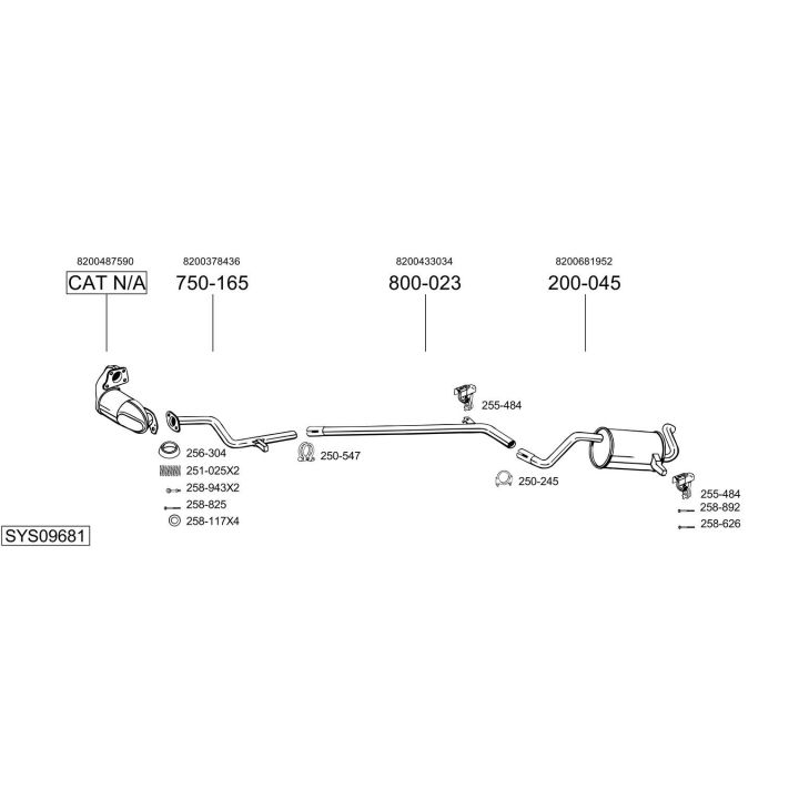 Išmetimo sistema BOSAL SYS09681