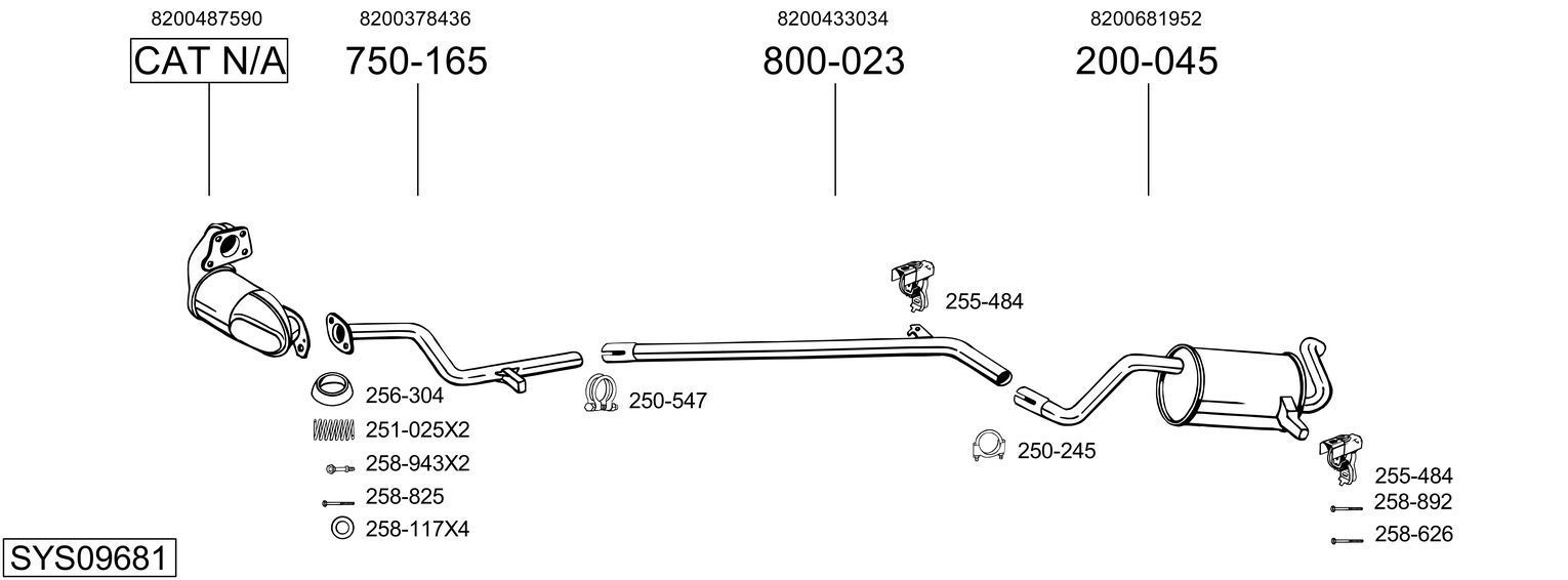 Išmetimo sistema BOSAL SYS09681