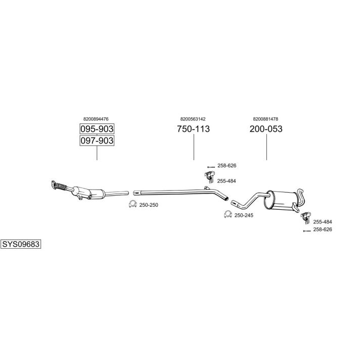 Išmetimo sistema BOSAL SYS09683