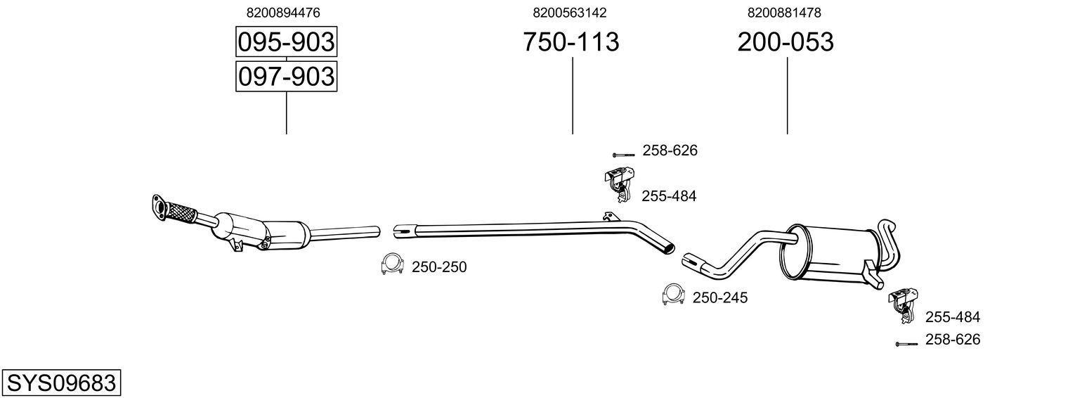 Išmetimo sistema BOSAL SYS09683