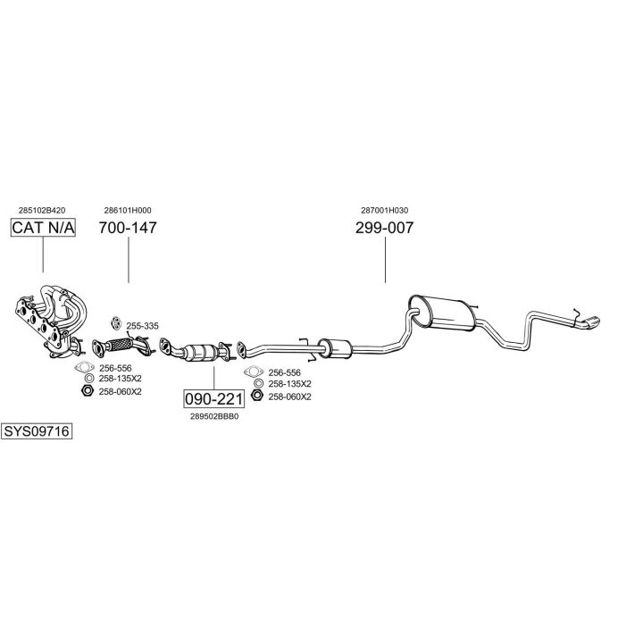 Išmetimo sistema BOSAL SYS09716