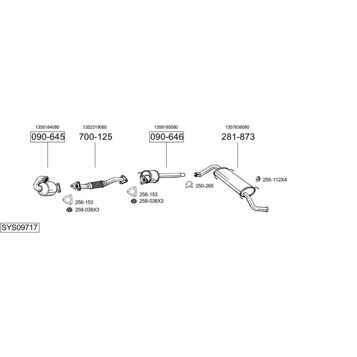 Išmetimo sistema BOSAL SYS09717