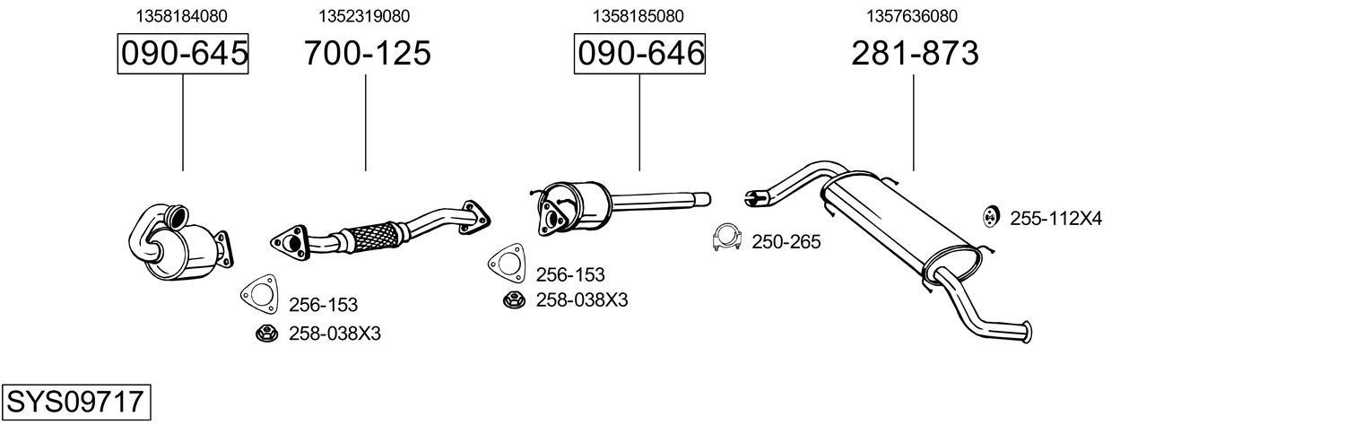 Išmetimo sistema BOSAL SYS09717