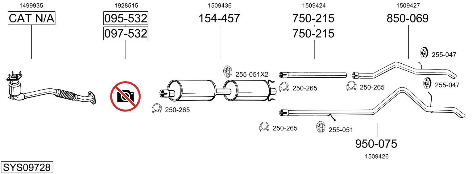 Išmetimo sistema BOSAL SYS09728