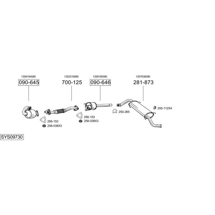 Išmetimo sistema BOSAL SYS09730