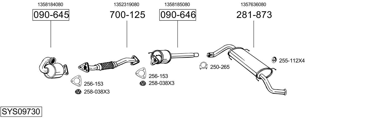 Išmetimo sistema BOSAL SYS09730