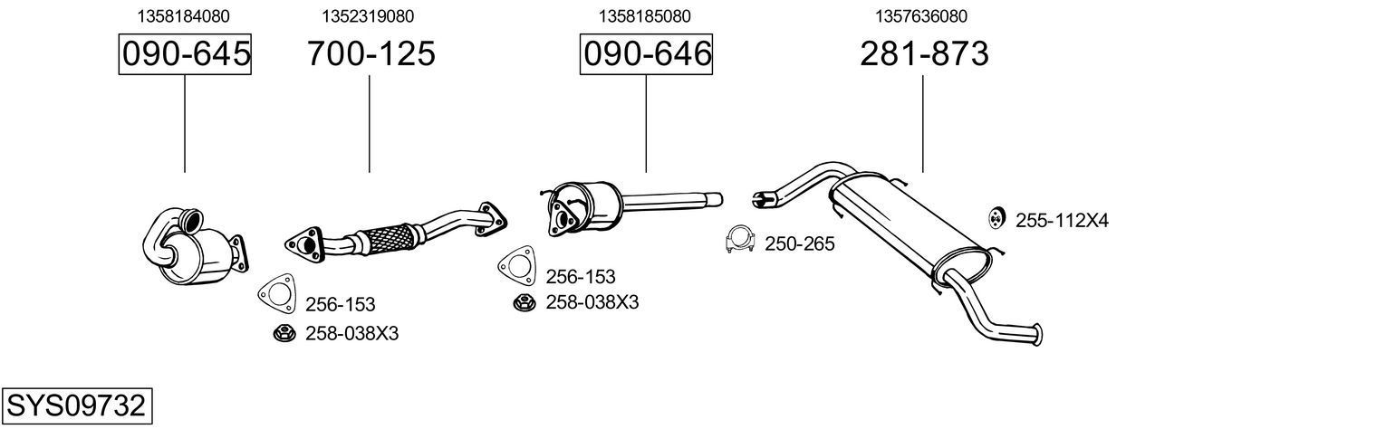 Išmetimo sistema BOSAL SYS09732