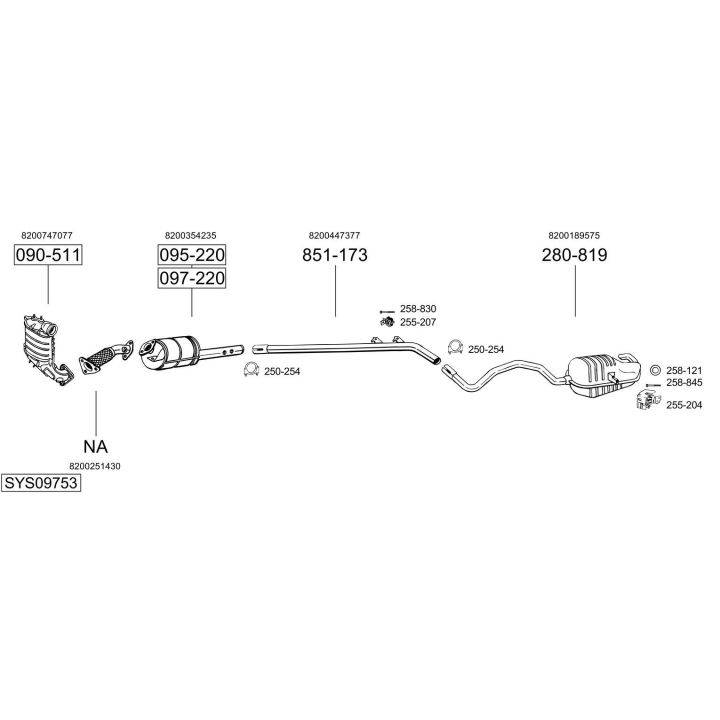 Išmetimo sistema BOSAL SYS09753