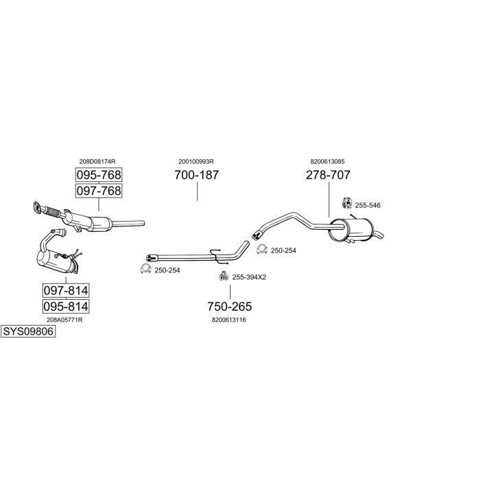 Išmetimo sistema BOSAL SYS09806