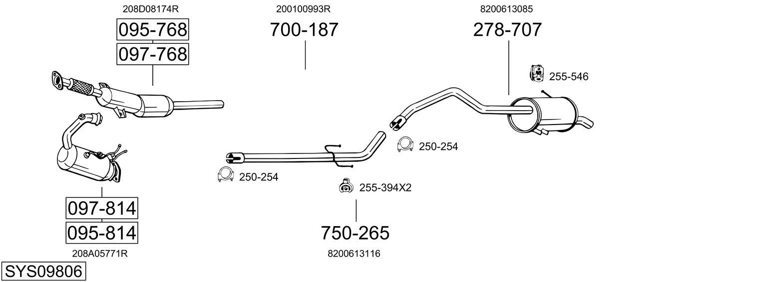 Išmetimo sistema BOSAL SYS09806