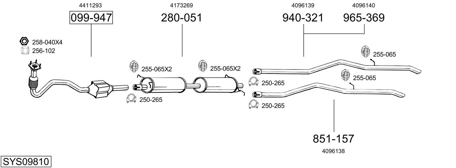 Išmetimo sistema BOSAL SYS09810