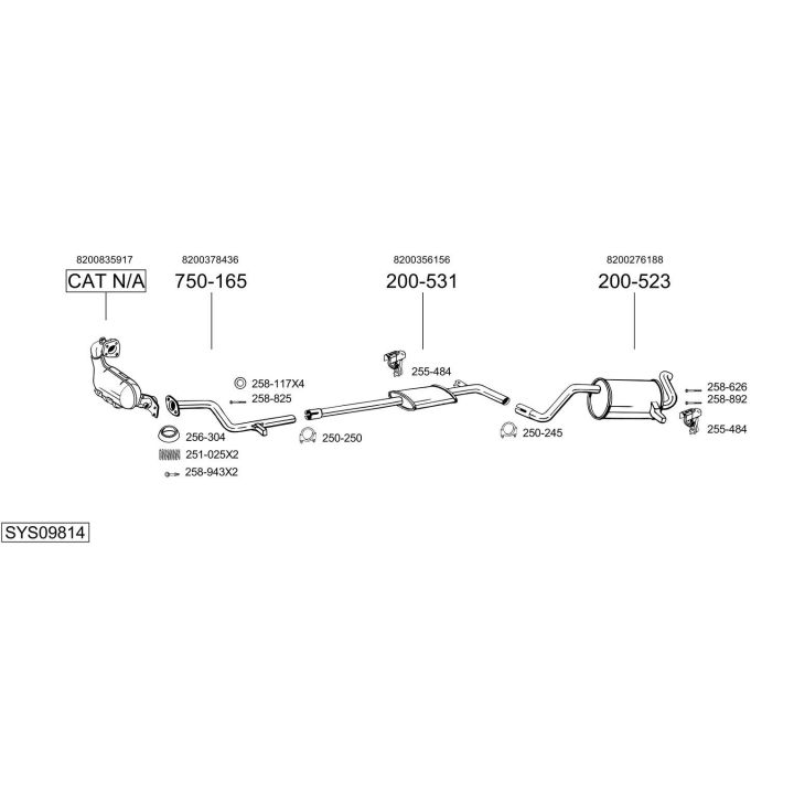 Išmetimo sistema BOSAL SYS09814