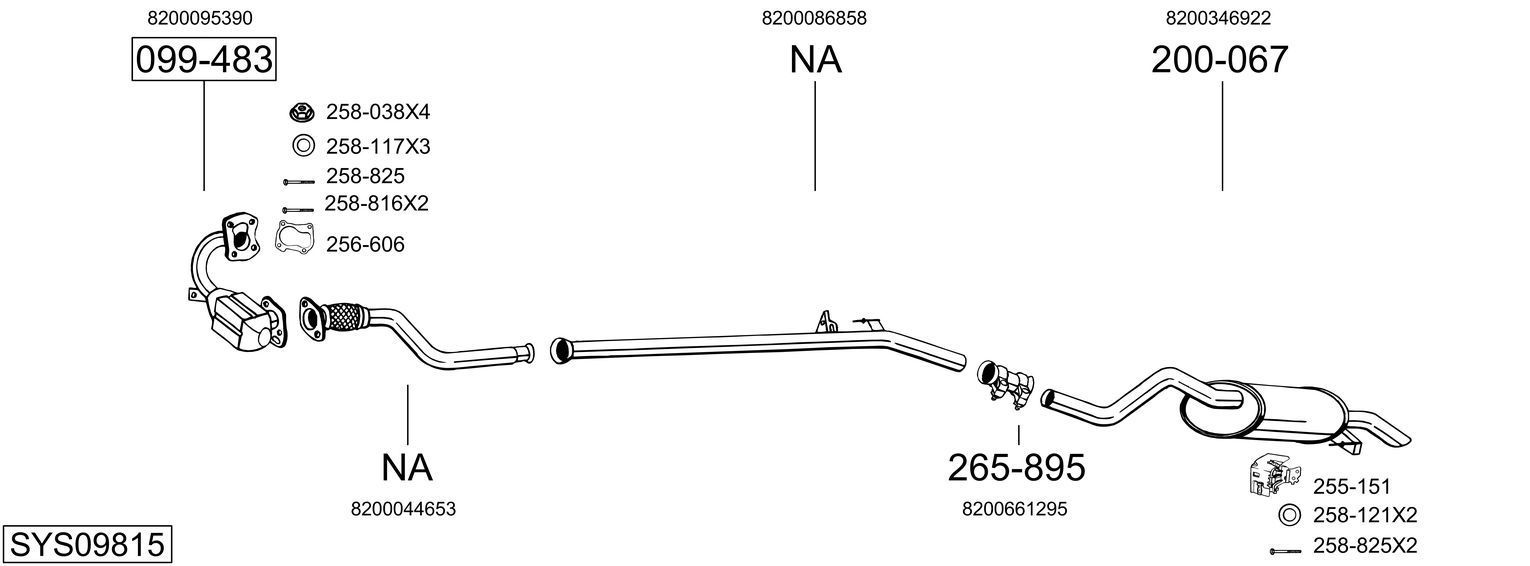 Išmetimo sistema BOSAL SYS09815