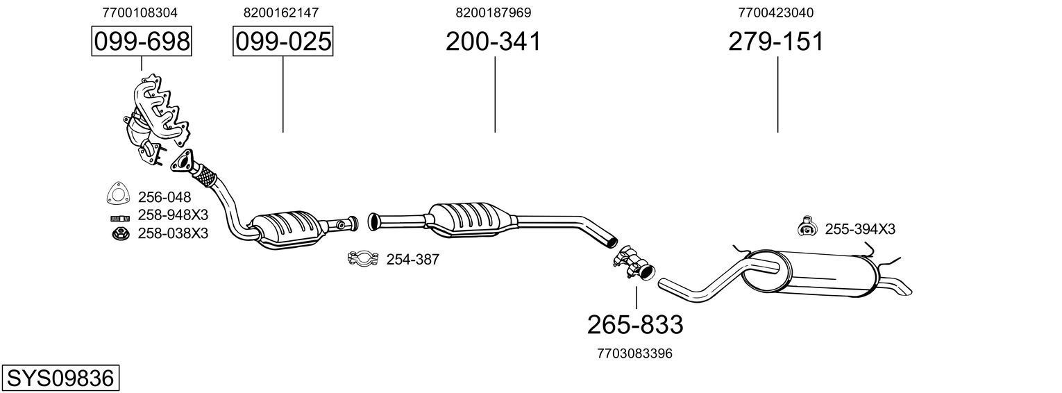 Išmetimo sistema BOSAL SYS09836