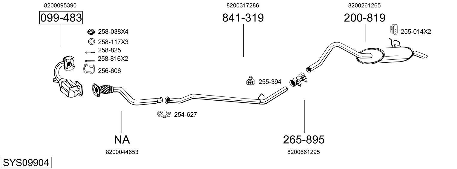 Išmetimo sistema BOSAL SYS09904