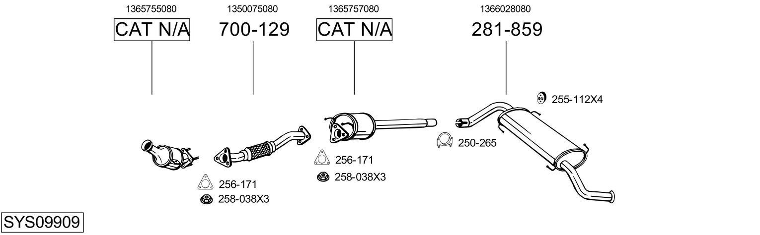 Išmetimo sistema BOSAL SYS09909