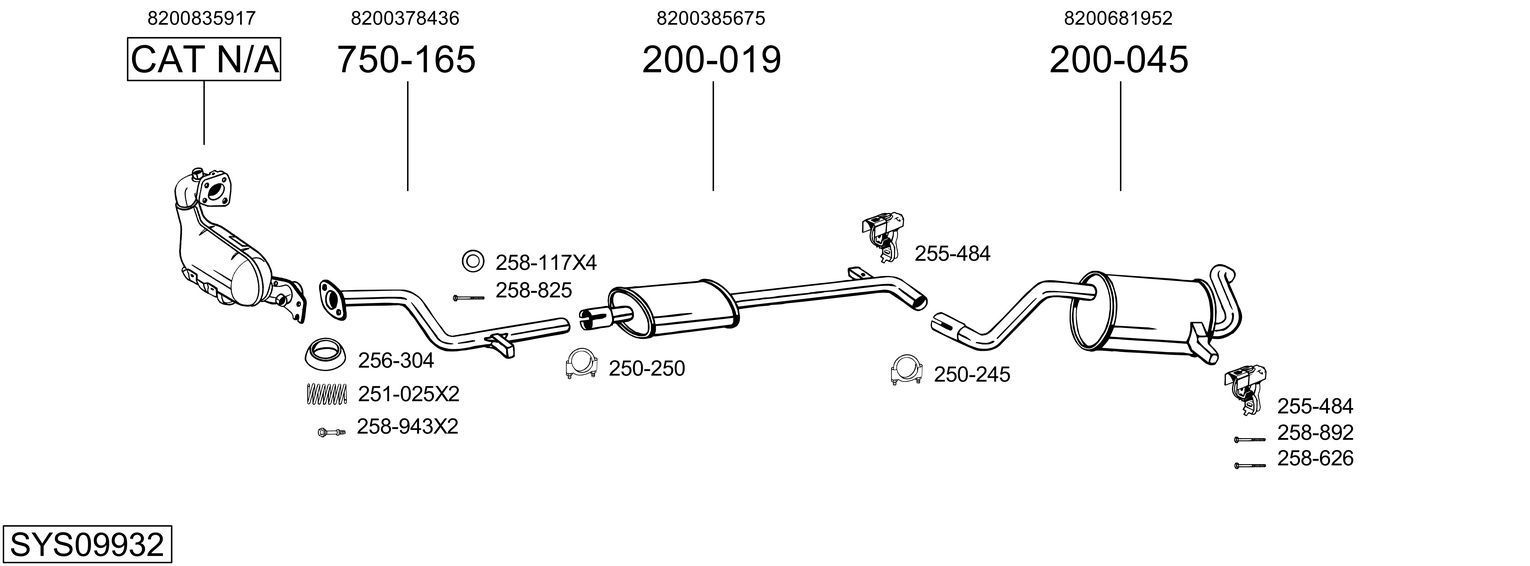 Išmetimo sistema BOSAL SYS09932