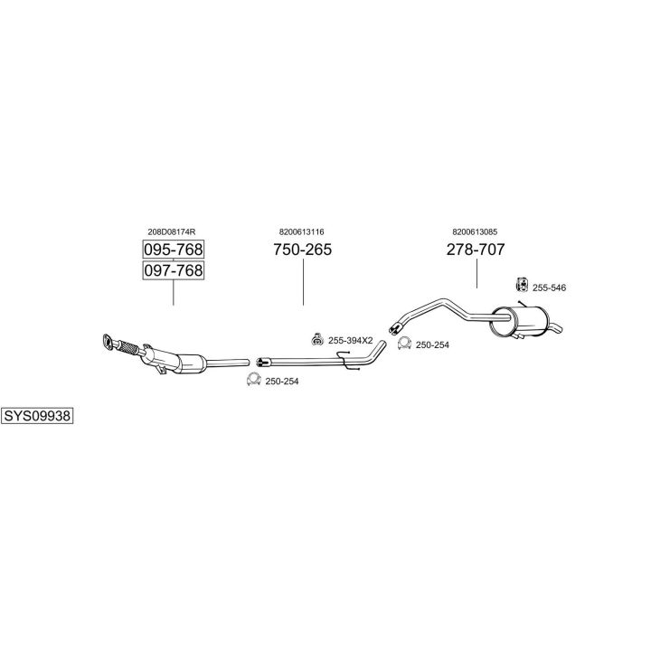 Išmetimo sistema BOSAL SYS09938