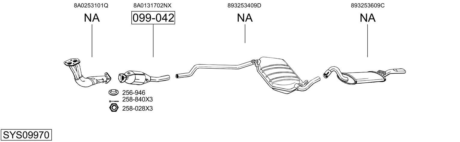 Išmetimo sistema BOSAL SYS09970