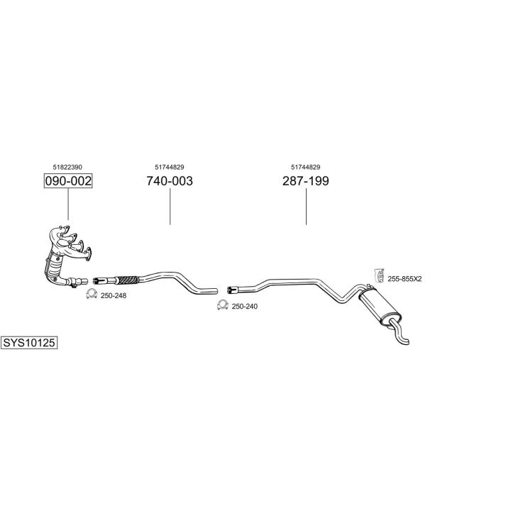 Išmetimo sistema BOSAL SYS10125