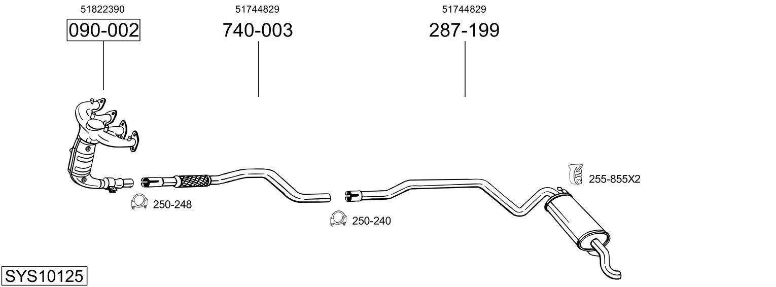 Išmetimo sistema BOSAL SYS10125
