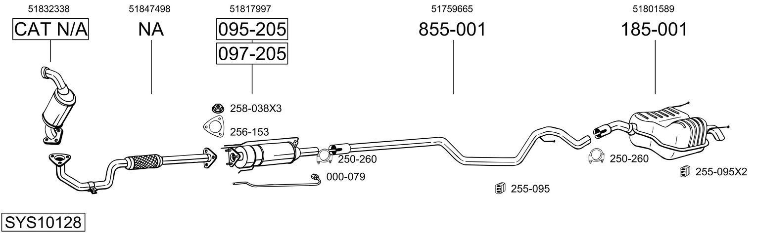 Išmetimo sistema BOSAL SYS10128
